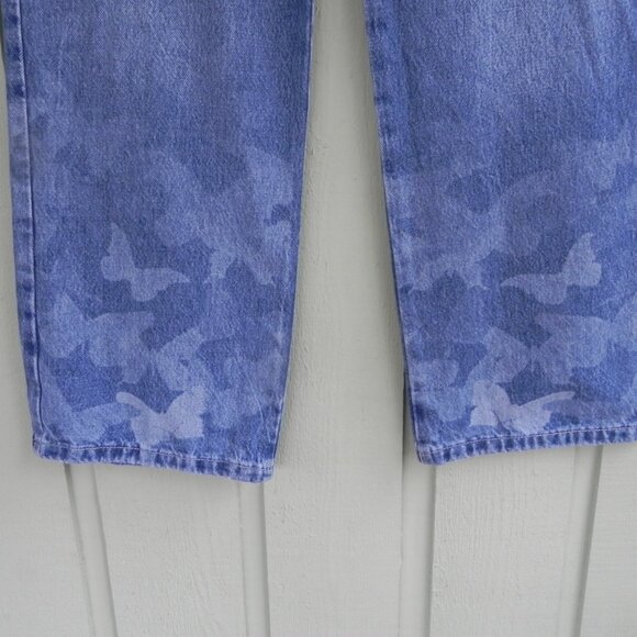 Thereabouts Girls Size 16.5 Plus Wide leg High Waist Jeans with Butterfly Design - Picture 5 of 9